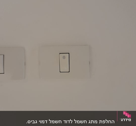 מתג חשמל לבן על קיר